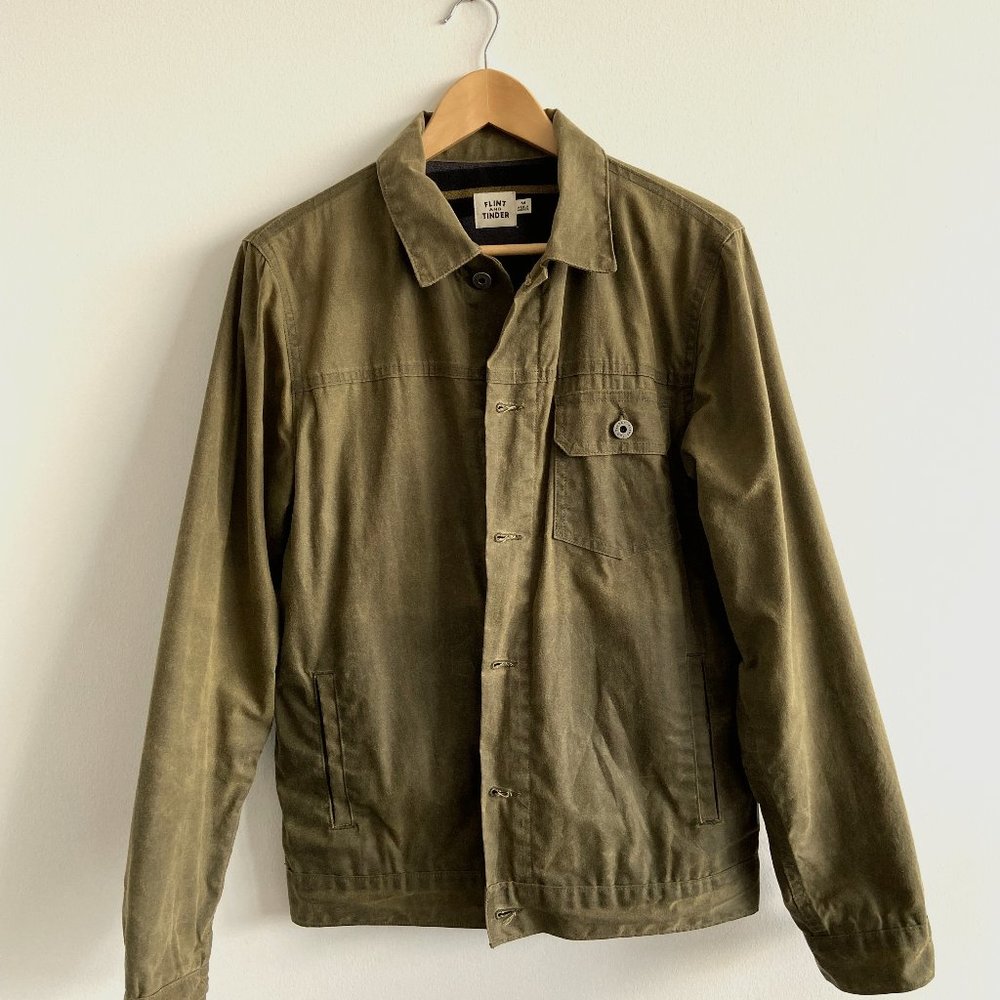 Flint & Tinder Flannel-lined Waxed Trucker Jacket